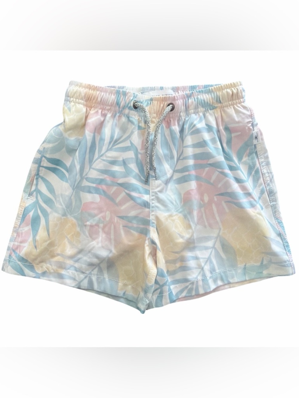 Vintage Summer Pastel Tropical Swim Trunks - boys size 7